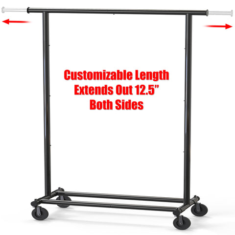 Simple Houseware garment rack with 360-degree casters for easy room-to-room mobility.