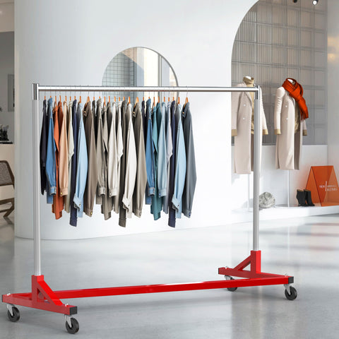 Simple Houseware garment rack with 360° swivel casters for easy room-to-room transport