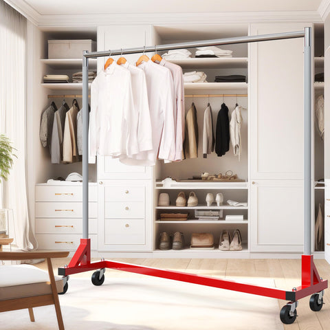 Simple Houseware garment rack with 63-inch bar for long garments