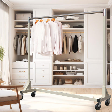 Simple Houseware garment rack with 63-inch hanging bar for long garments