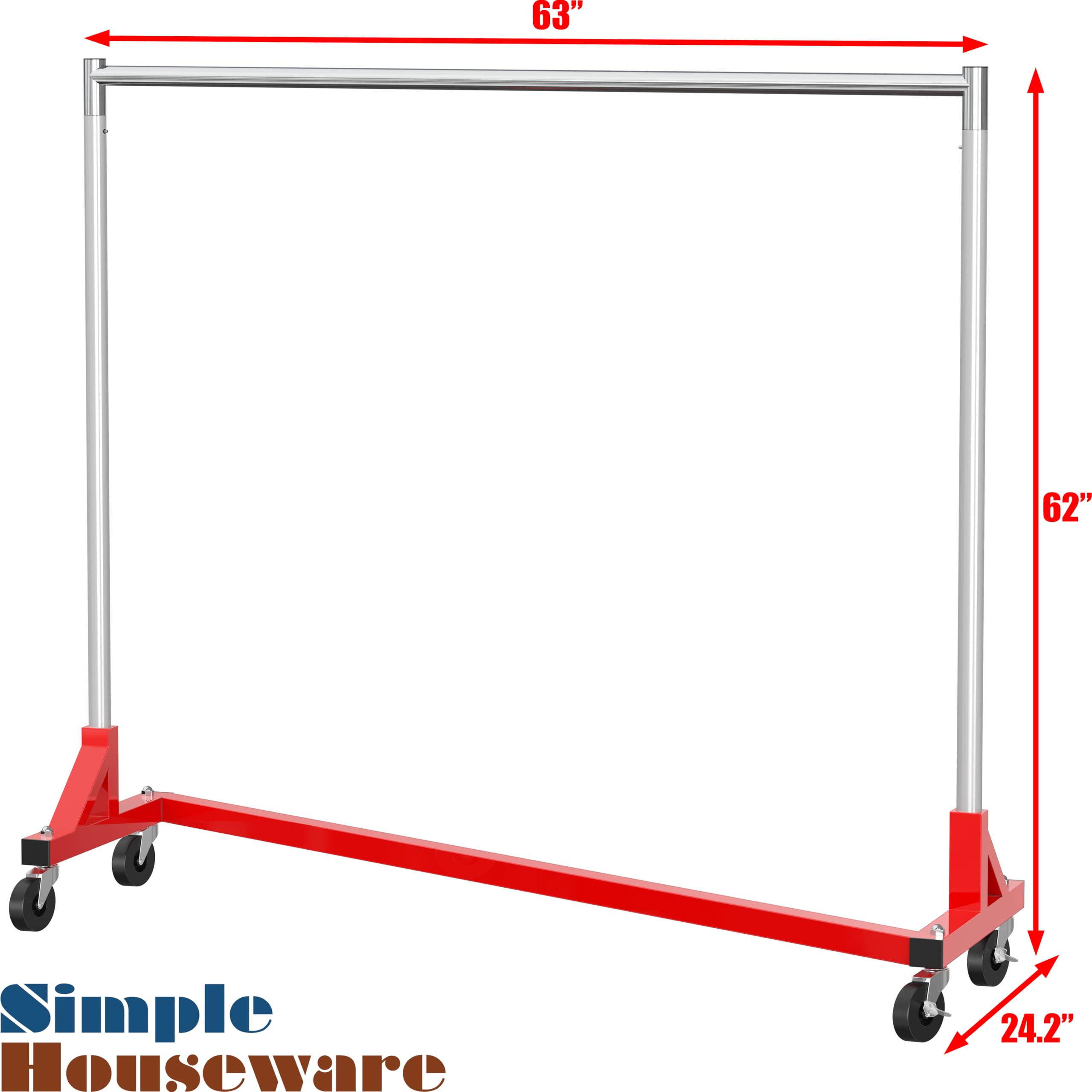 Simple Houseware garment rack with 24.2 x 63 x 62 inch dimensions for versatile spaces