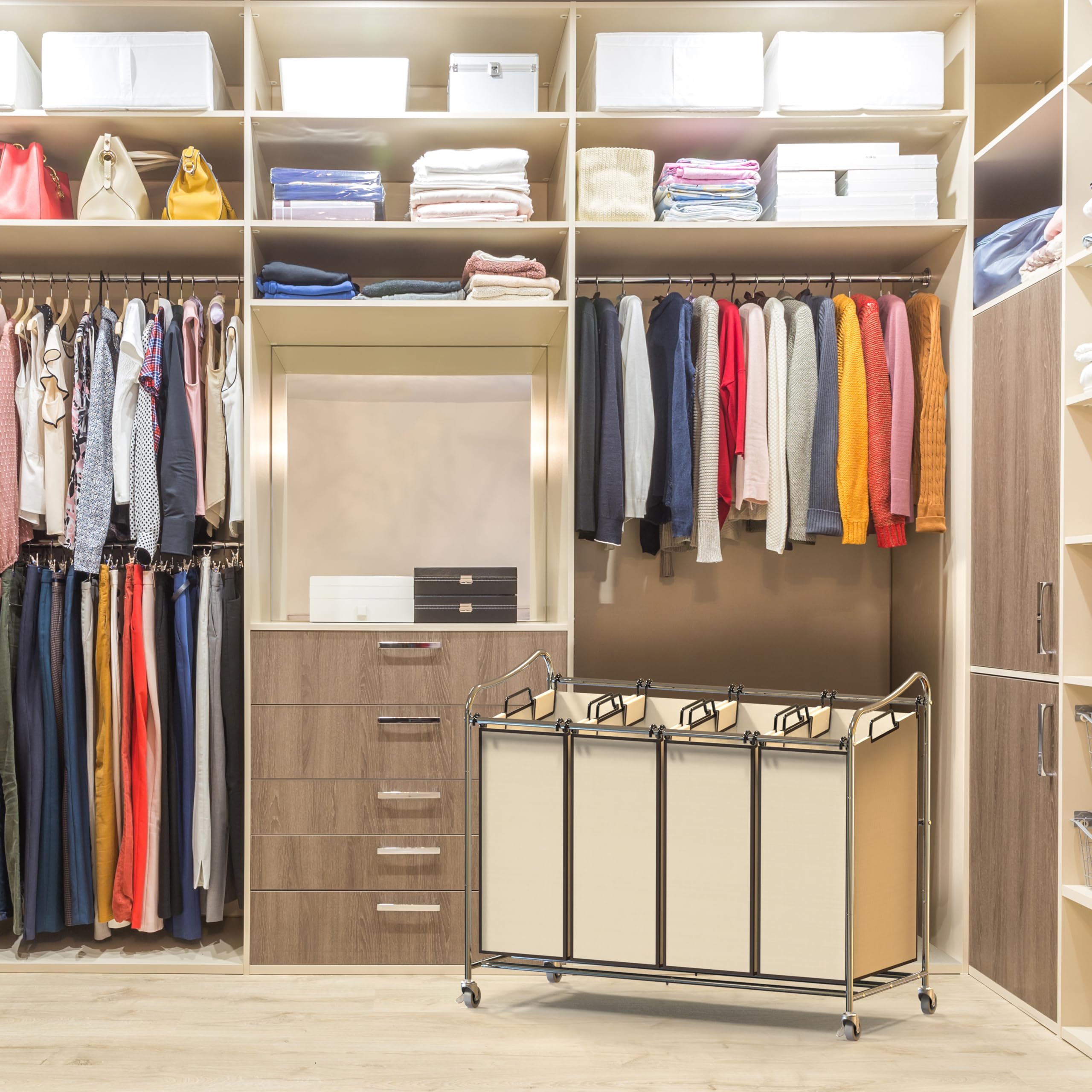 Simple Houseware heavy-duty gray bags hold 11 gallons for organized laundry.