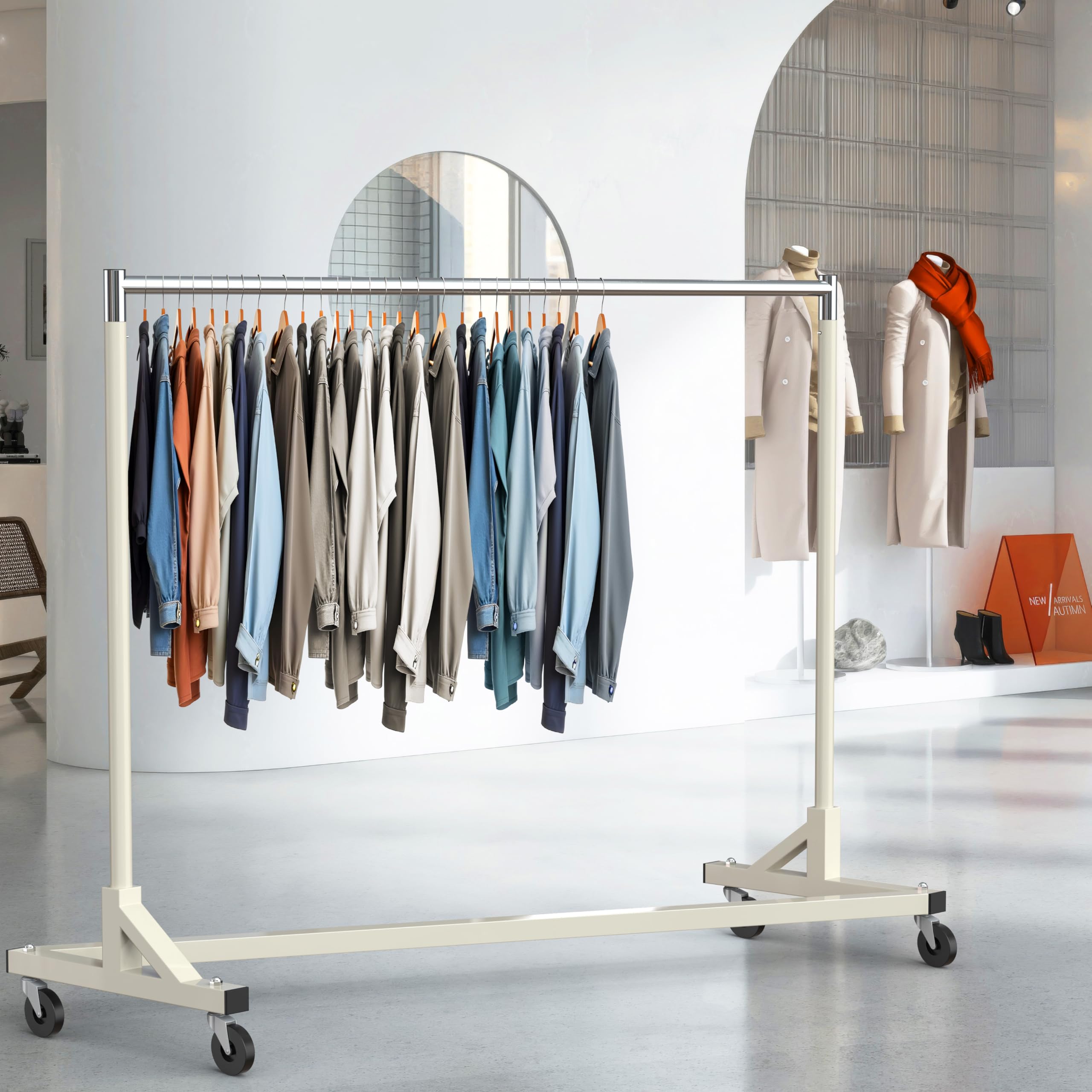 Simple Houseware heavy-duty hanging rod for bulky apparel