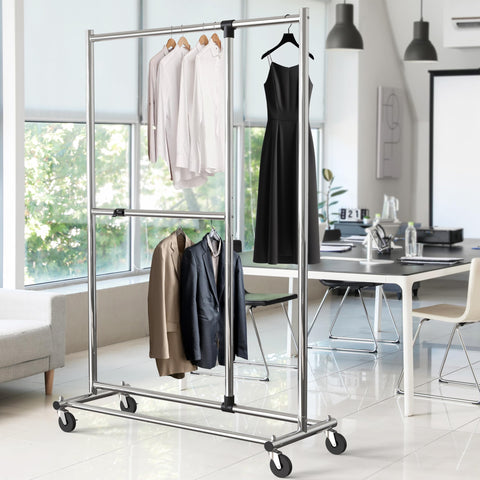Simple Houseware height-adjustable middle bar with 2.08-inch steps for a tailored fit.