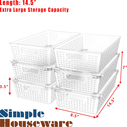 Simple Houseware kitchen storage basket keeps countertops organized.