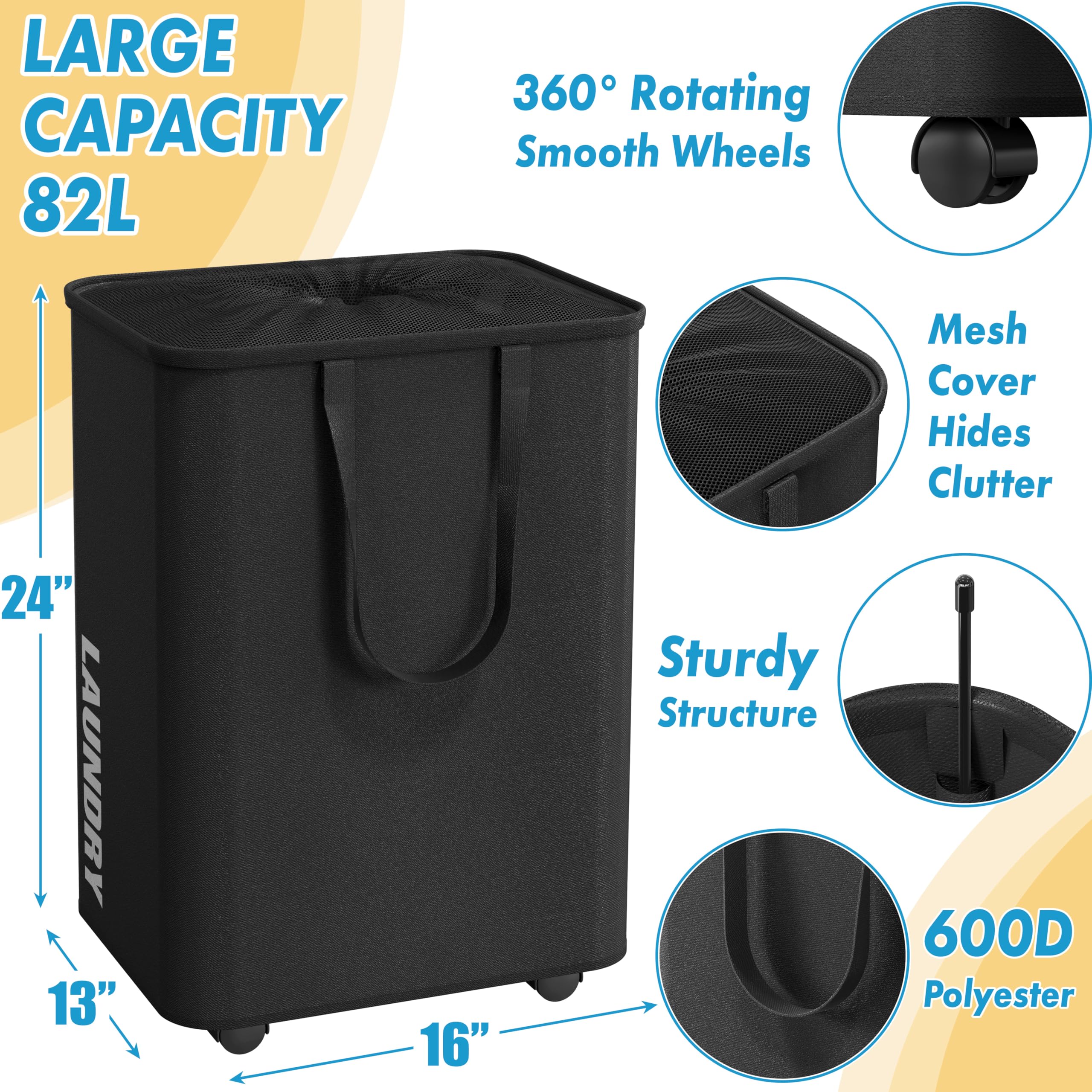 Simple Houseware mesh-cover design keeps clothes contained and tidy during transport.