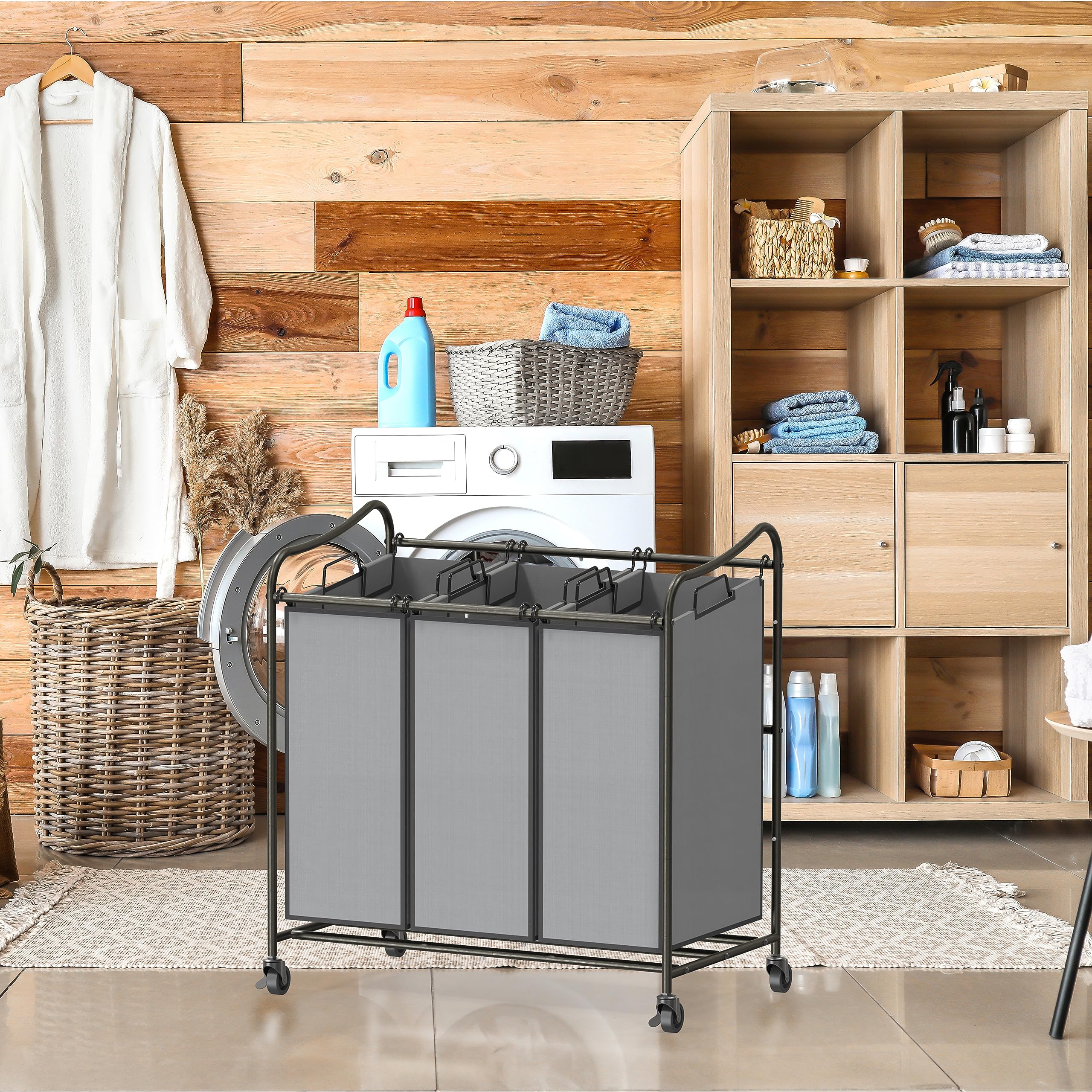 Simple Houseware dark-grey finish blends with modern laundry rooms.