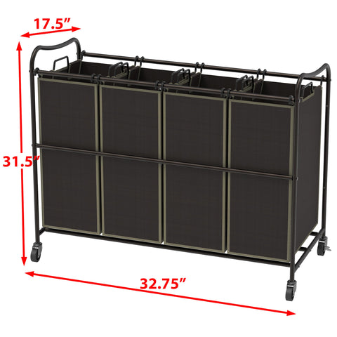 Simple Houseware frame dimensions 17.5 x 32.75 x 31.5 inches with casters included.