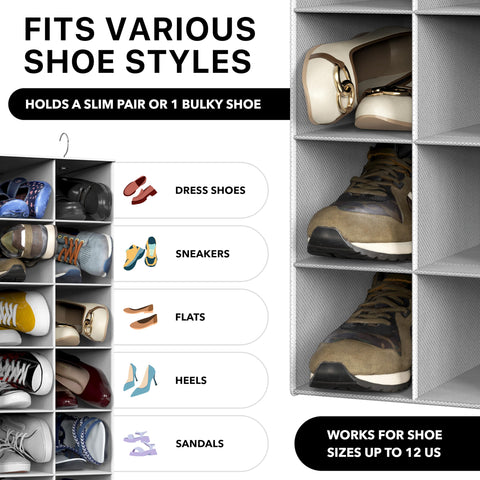 Simple Houseware multipurpose closet storage for shoes, gloves, hats, and accessories.
