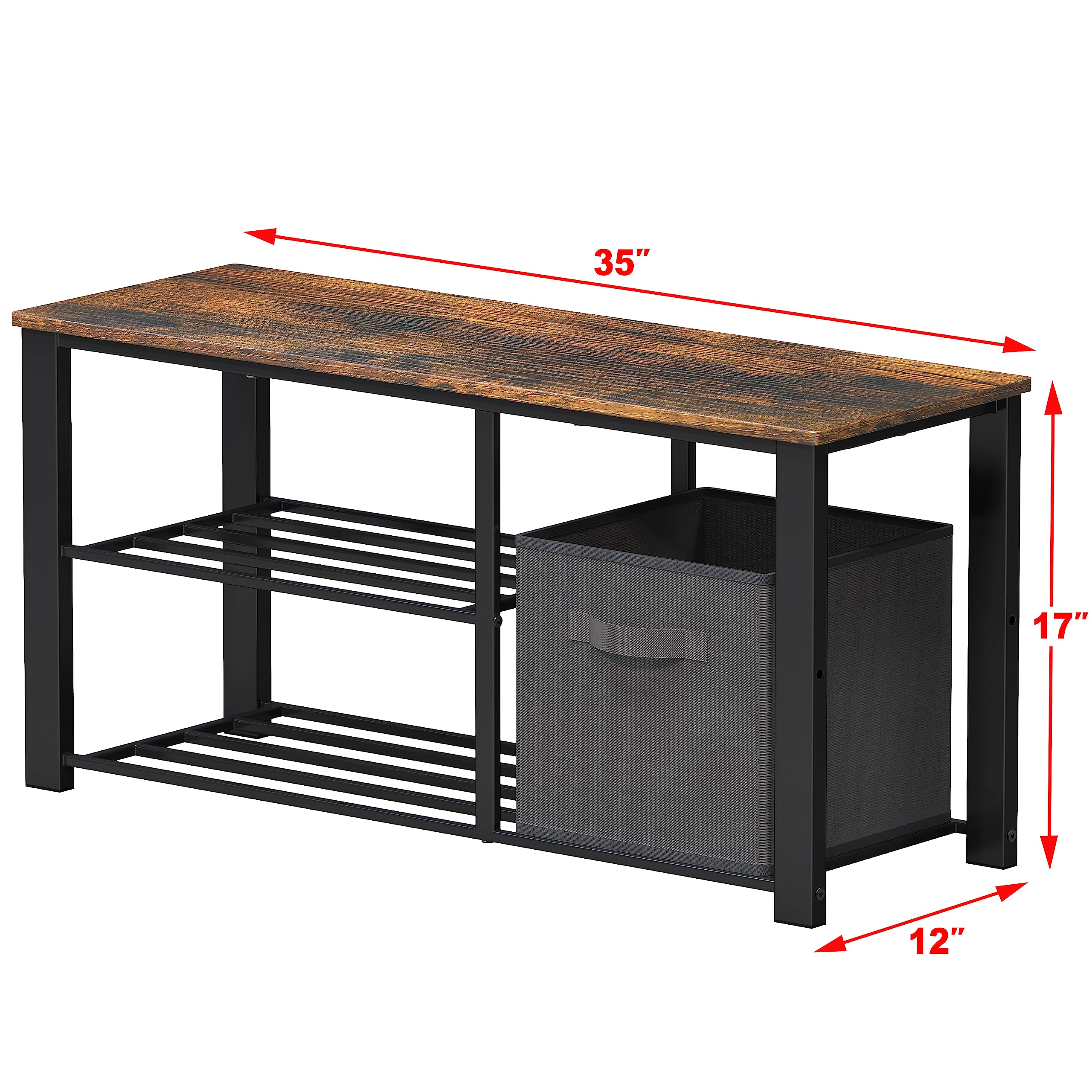 Simple Houseware multi-purpose organizer bench supports shoes, decor, and more.
