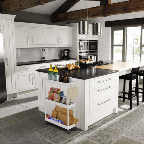 Simple Houseware slim design fits tight gaps in kitchen or bath.