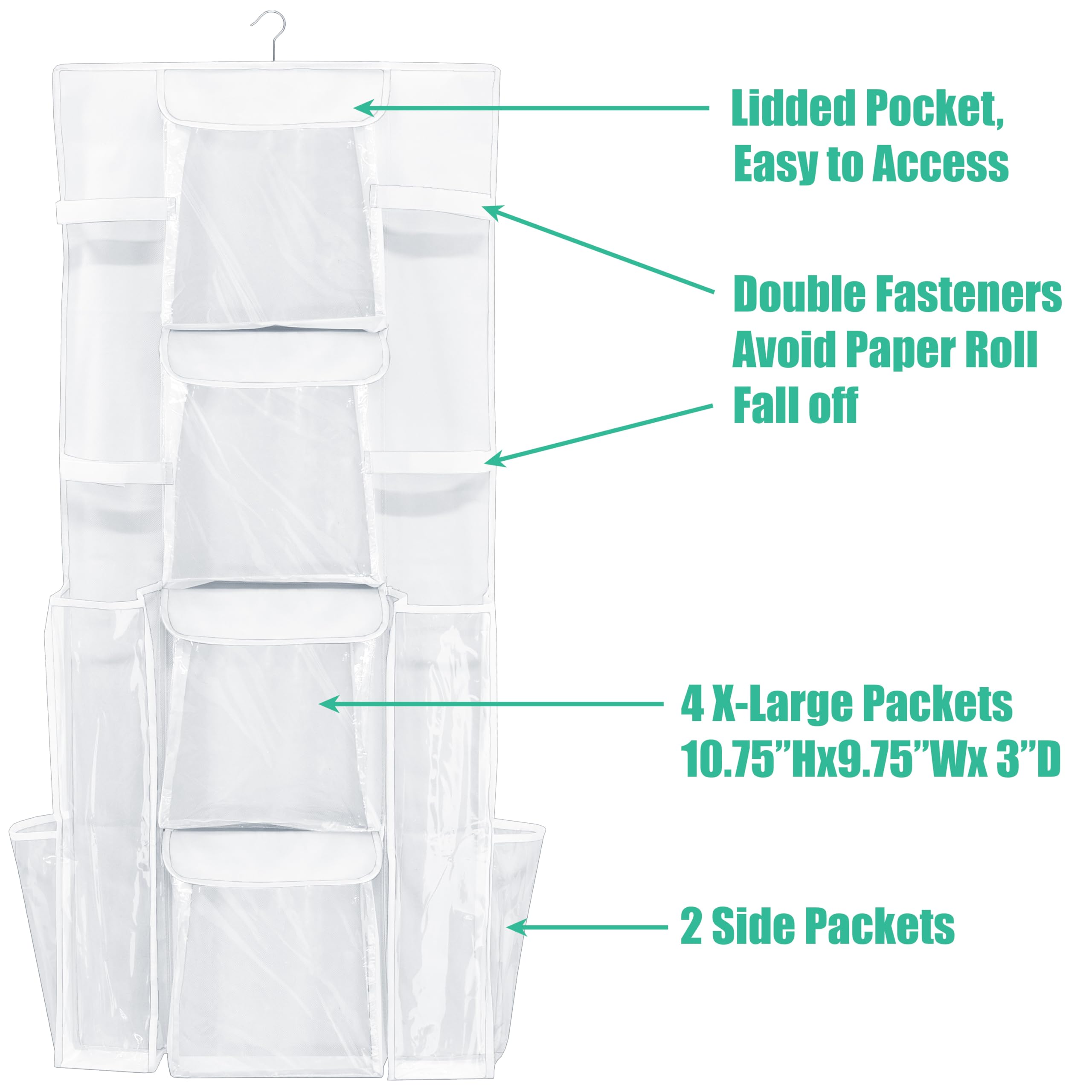 Simple Houseware three-pocket system facilitates size separation and tidy storage