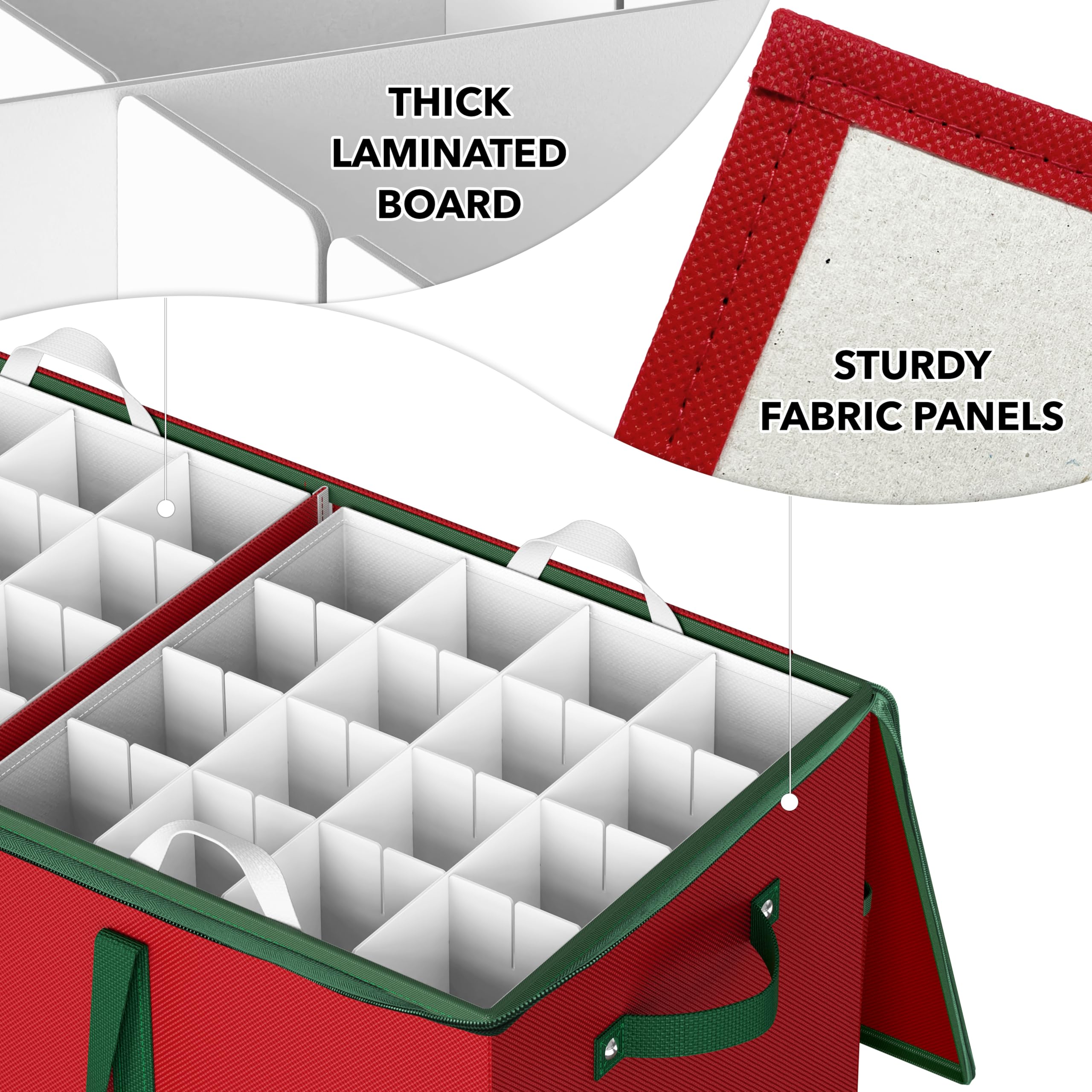 Simple Houseware ornament storage box front label slot helps quick identification