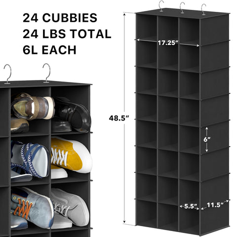Simple Houseware reinforced-frame organizer demonstrates sturdy structure that prevents sagging.