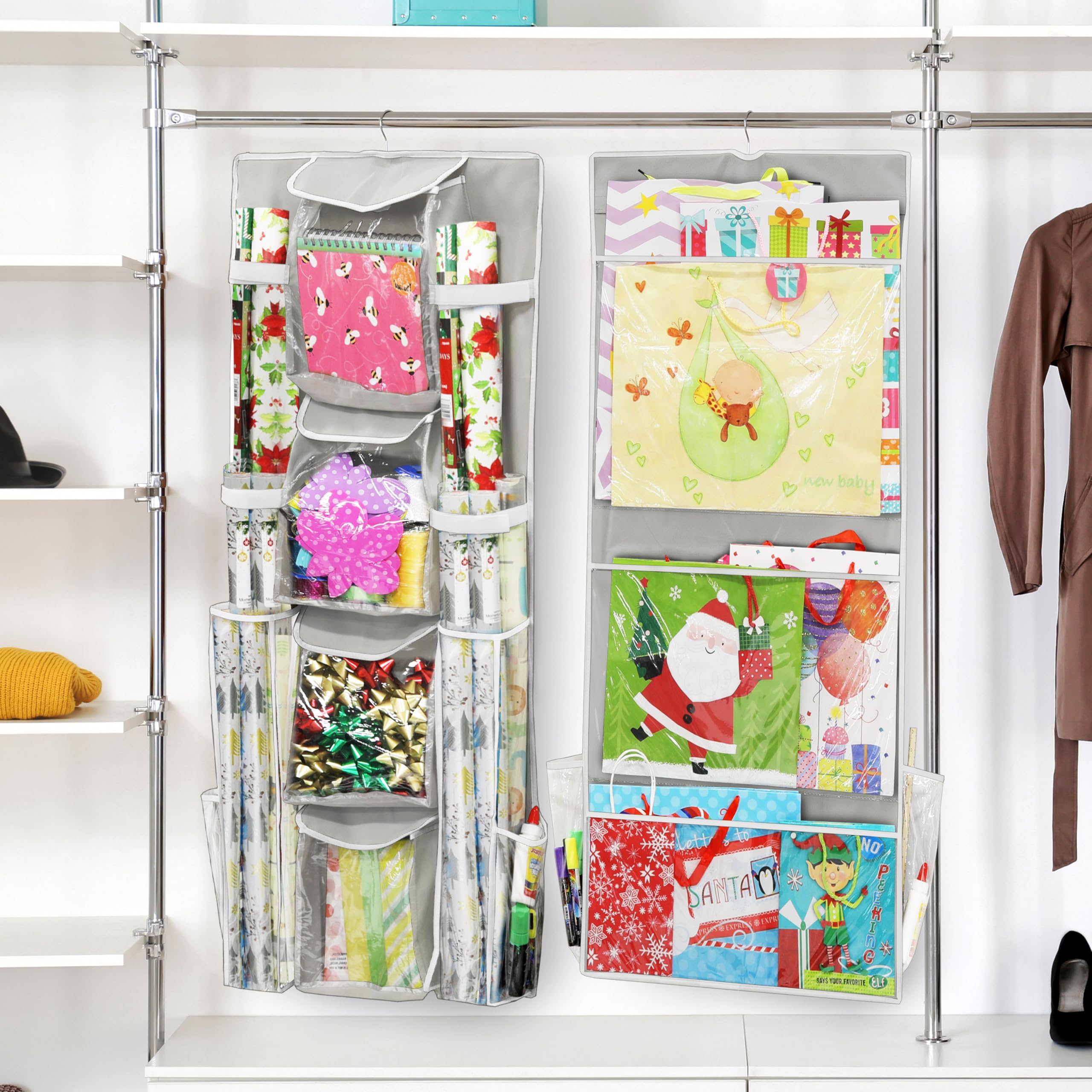 Simple Houseware reinforced pockets improve durability for frequent use.