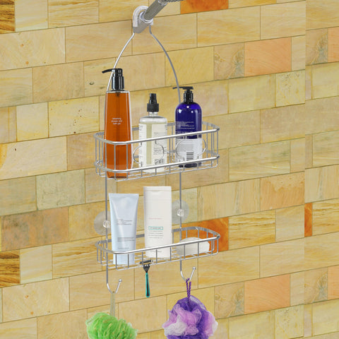 Simple Houseware rust-resistant chrome keeps bathroom storage looking new.