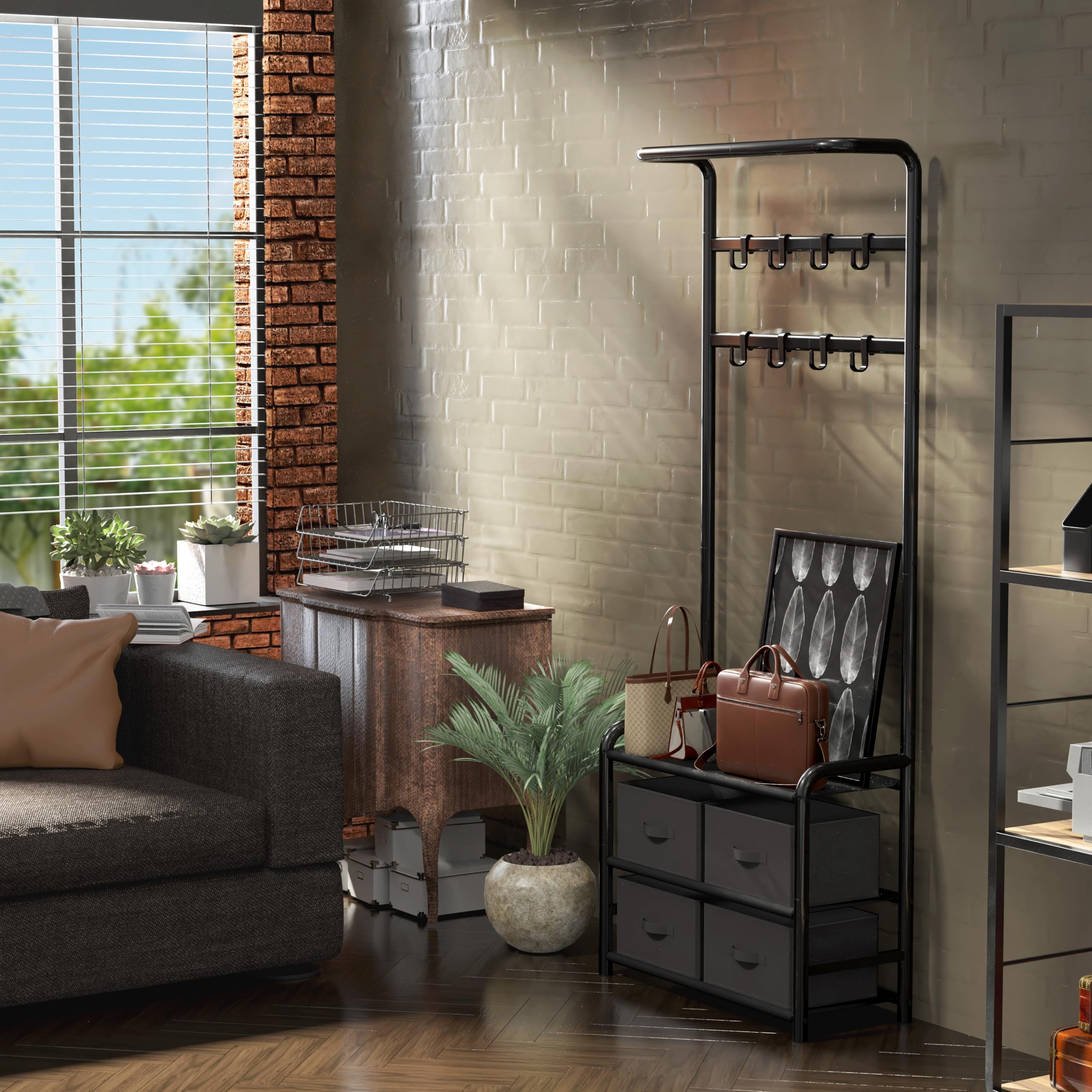 Simple Houseware wall-mount hardware enhances safety by preventing tipping and wobble.