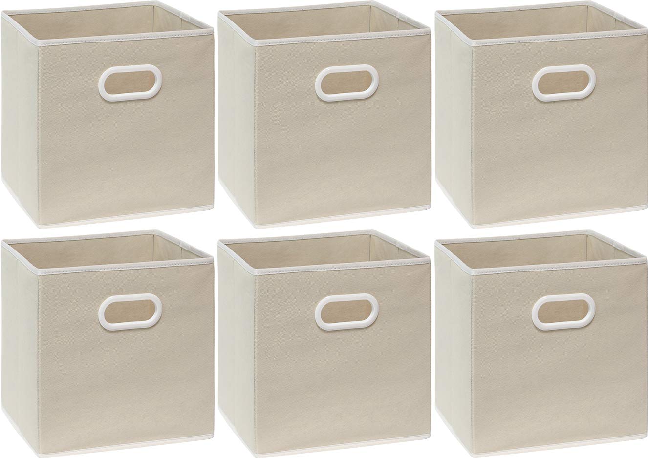 Simple Houseware six-pack beige storage bins ideal for nursery