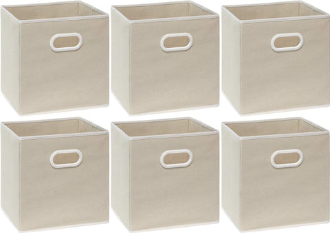 Simple Houseware six-pack beige storage bins ideal for nursery