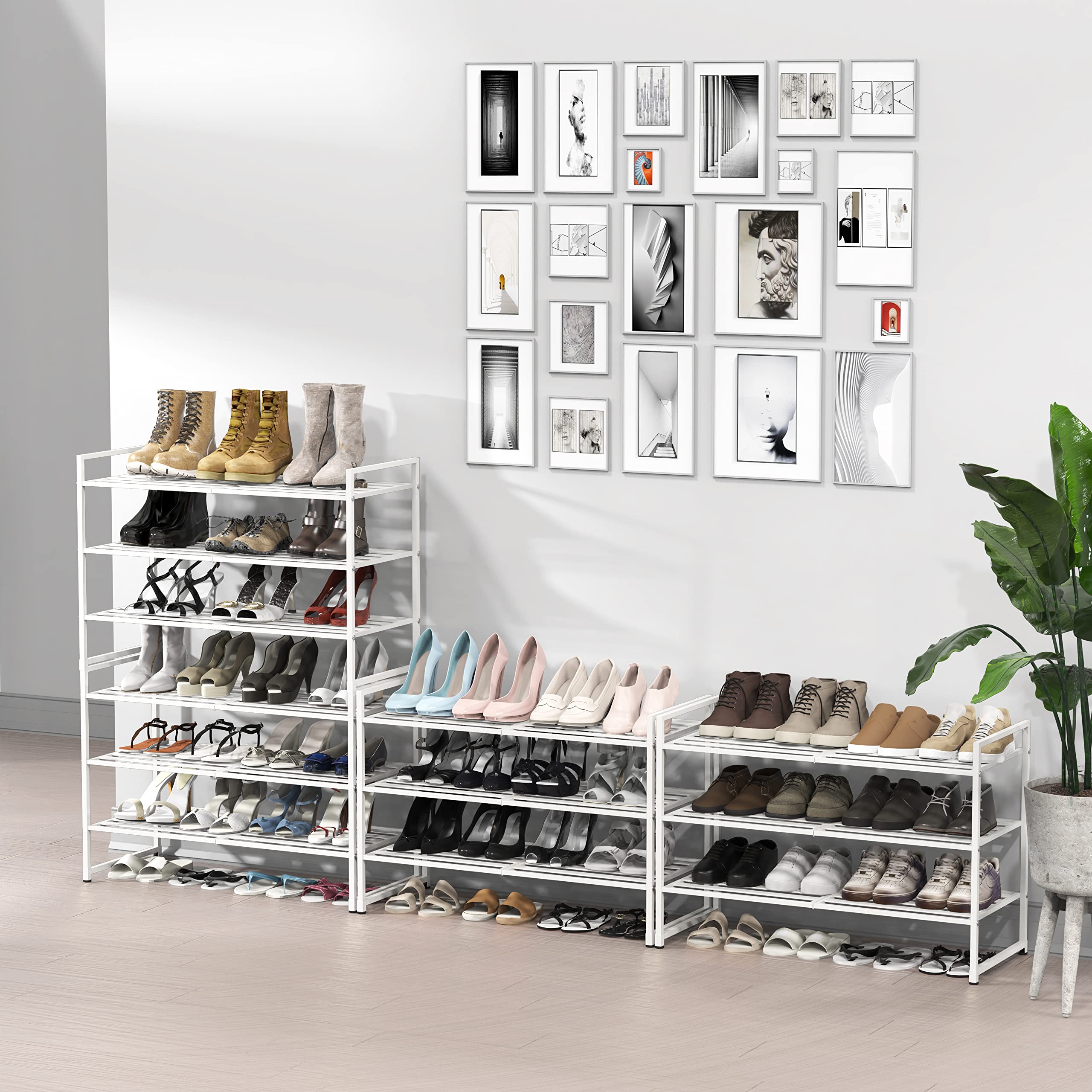 Simple Houseware space-saving-entryway-shoe-storage fits small closets and mudrooms.