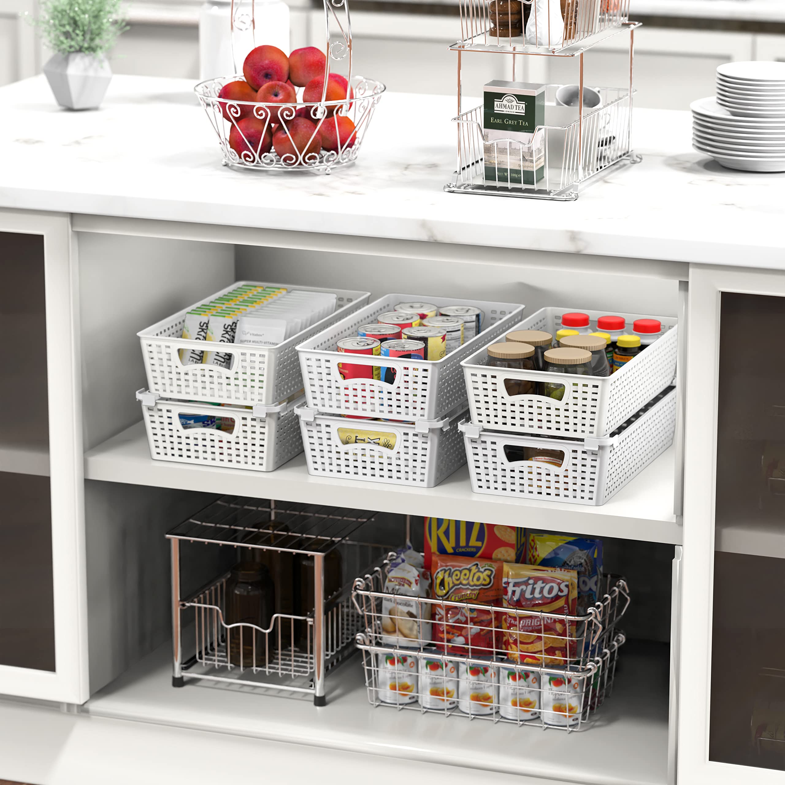 Simple Houseware stackable basket in kitchen storage for versatile use