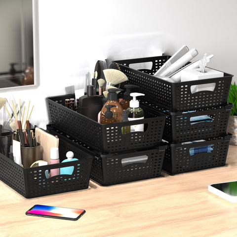 Simple Houseware basket organizer for office supplies, easy access.