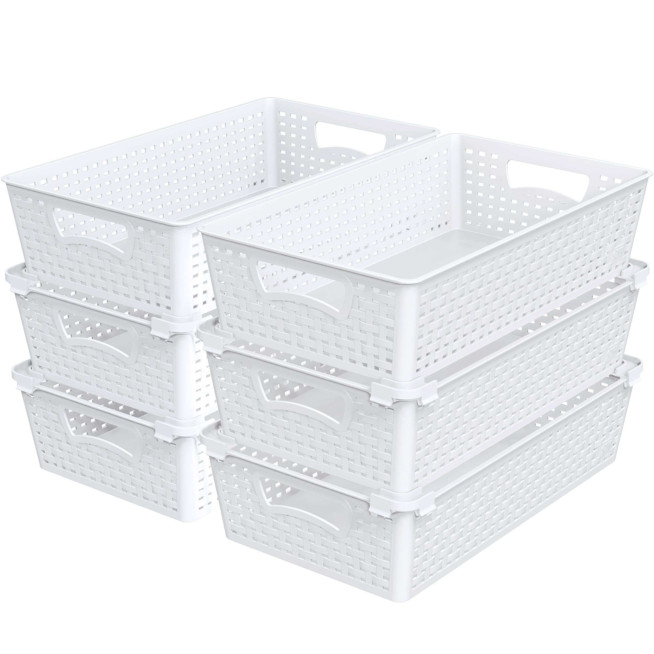 Simple Houseware stackable pantry basket front view for easy shelf organization