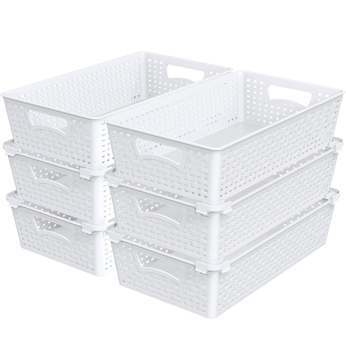 Simple Houseware stackable pantry basket front view for easy shelf organization