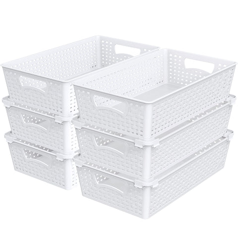 Simple Houseware stackable pantry basket front view for easy shelf organization