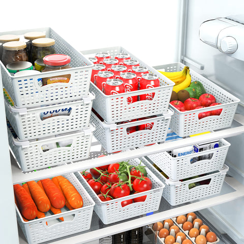 Simple Houseware stackable pantry basket stacked in two levels saves space