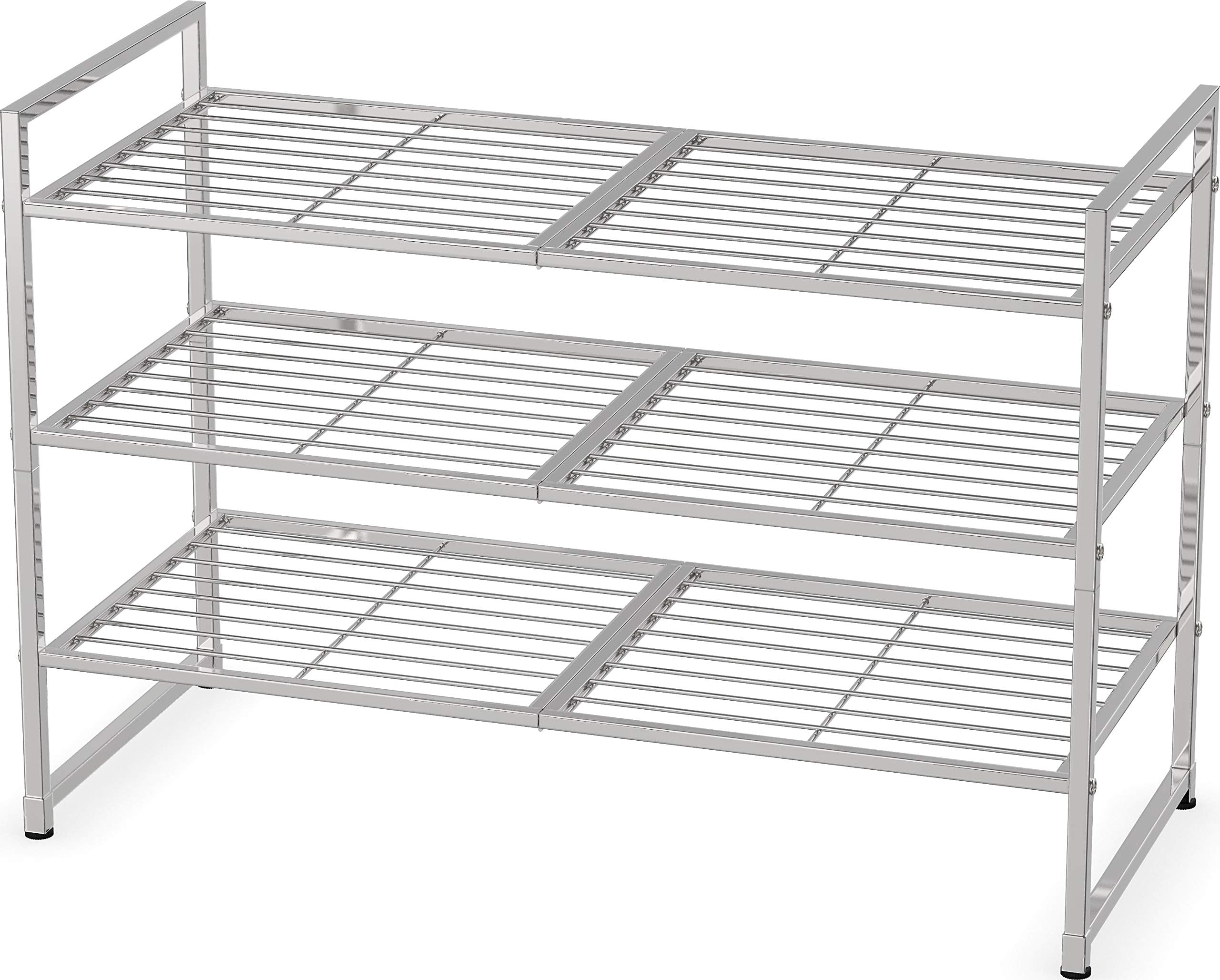 Simple Houseware stackable shoes rack during assembly, perfect for quick organization.