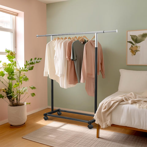 Simple Houseware garment rack dimension shot shows a compact footprint.