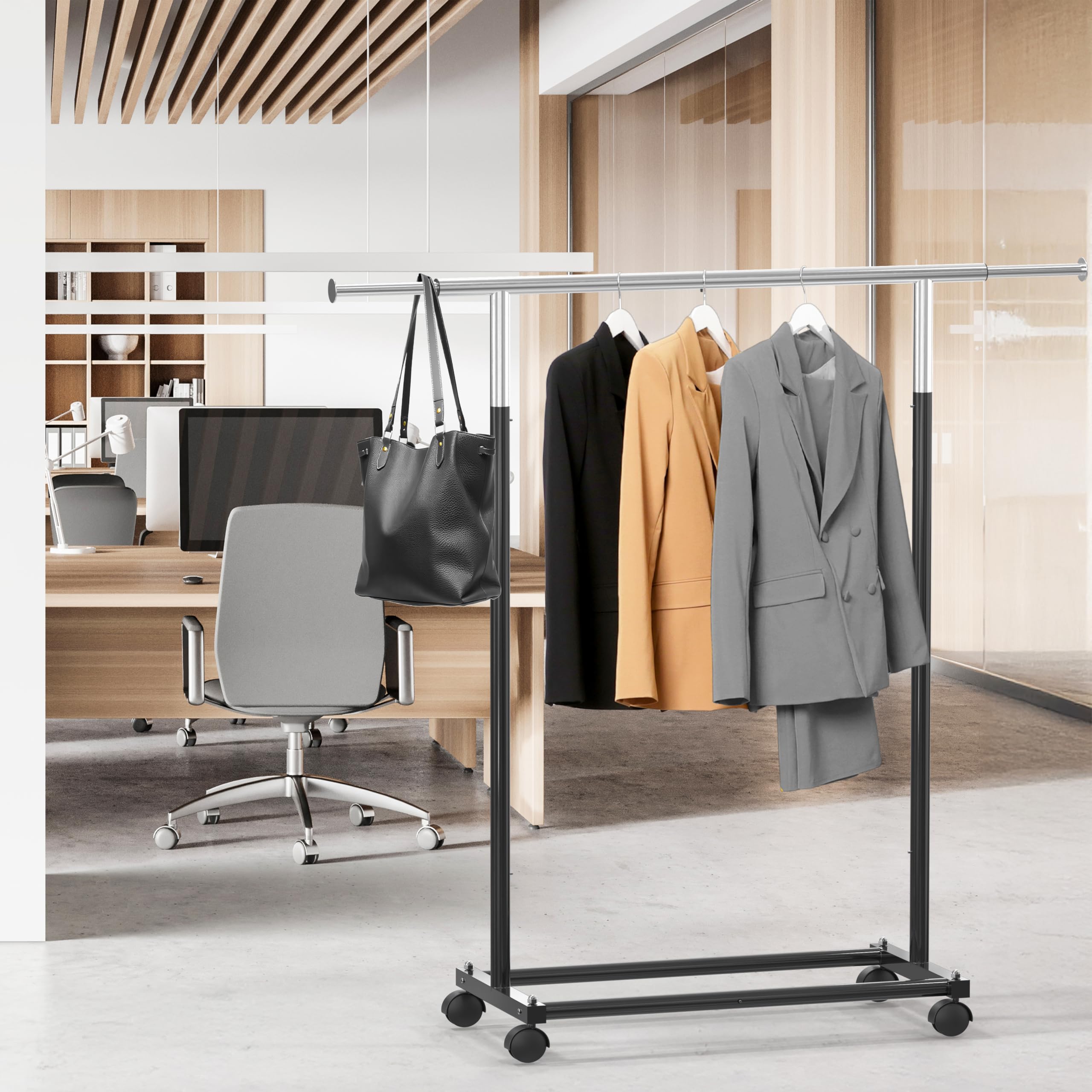 Simple Houseware rack metal-construction close-up emphasizes durability.