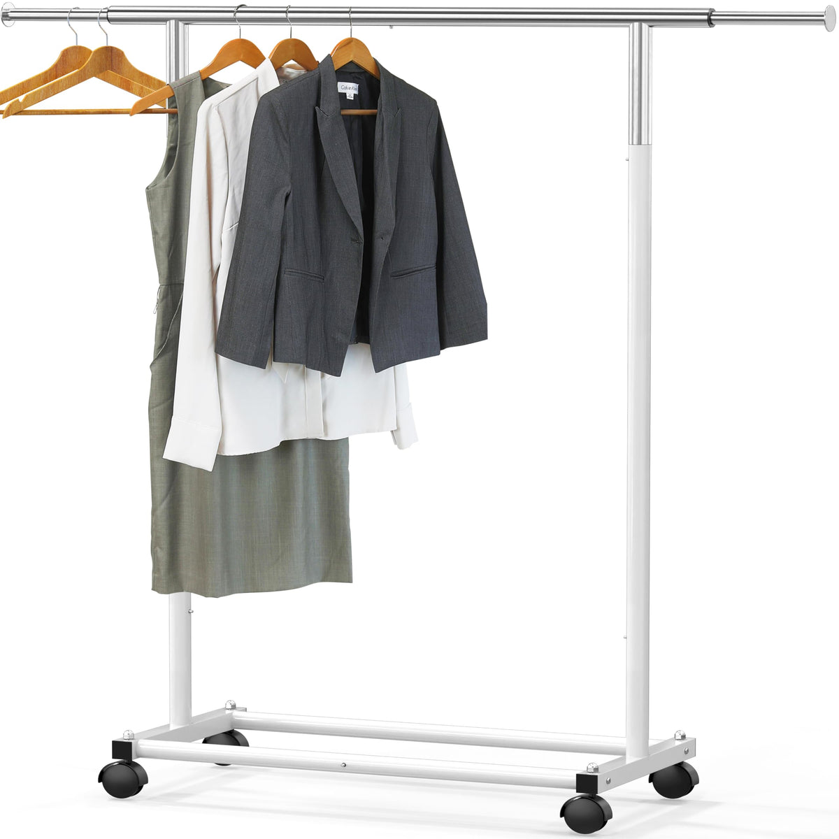 Simple Houseware garment rack assembled view for portable closet replacement.