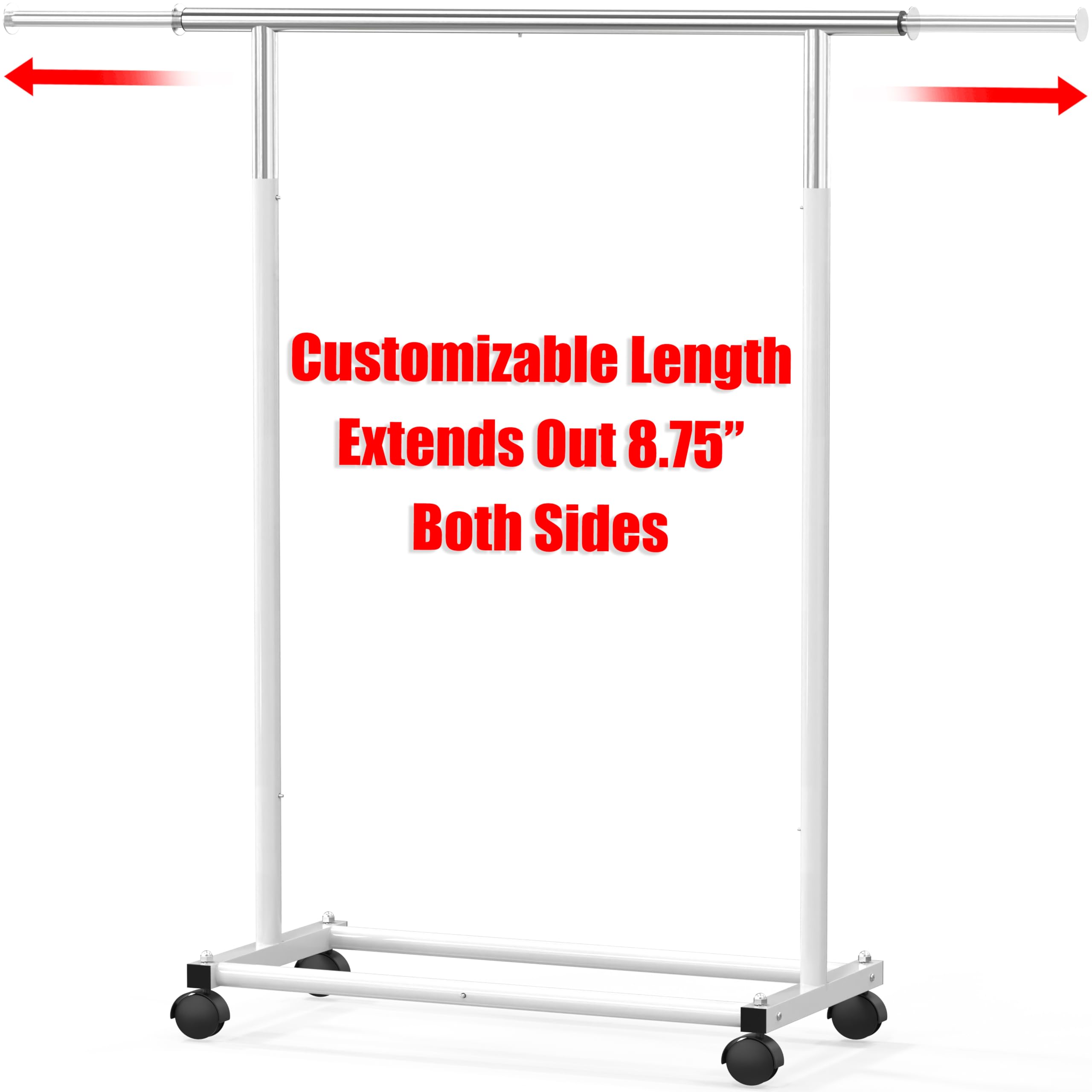 Simple Houseware rack with caster wheels for effortless room-to-room mobility.