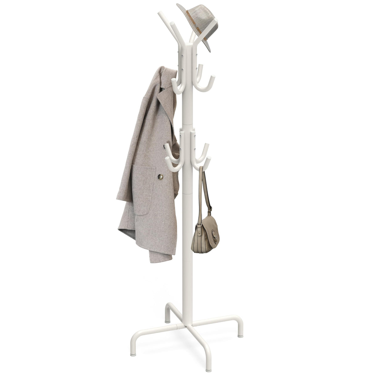 Simple Houseware standing coat hanger rack with 12 hooks enhances entryway organization