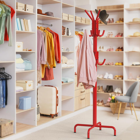 Simple Houseware durable red metal construction combines longevity and style.