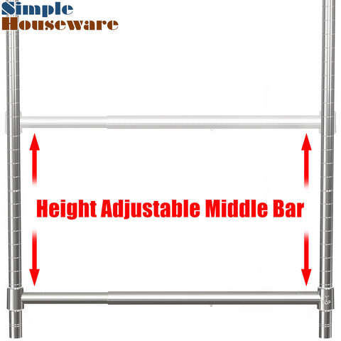 Simple Houseware 30.5 by 35.5 inch expanded rod ready for clothing.