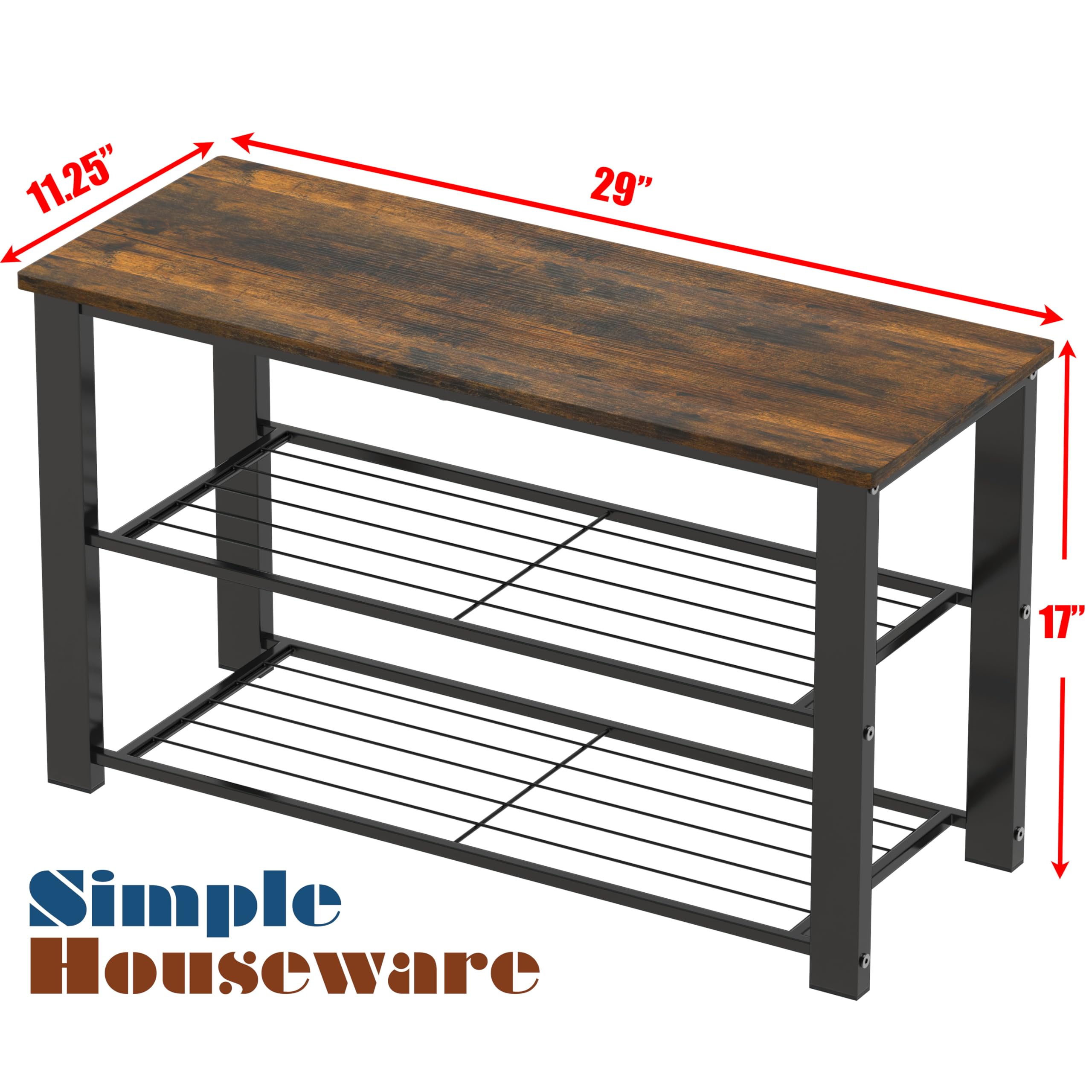 Simple Houseware two-tier shelf holds multiple shoes for tidy entryway floors.
