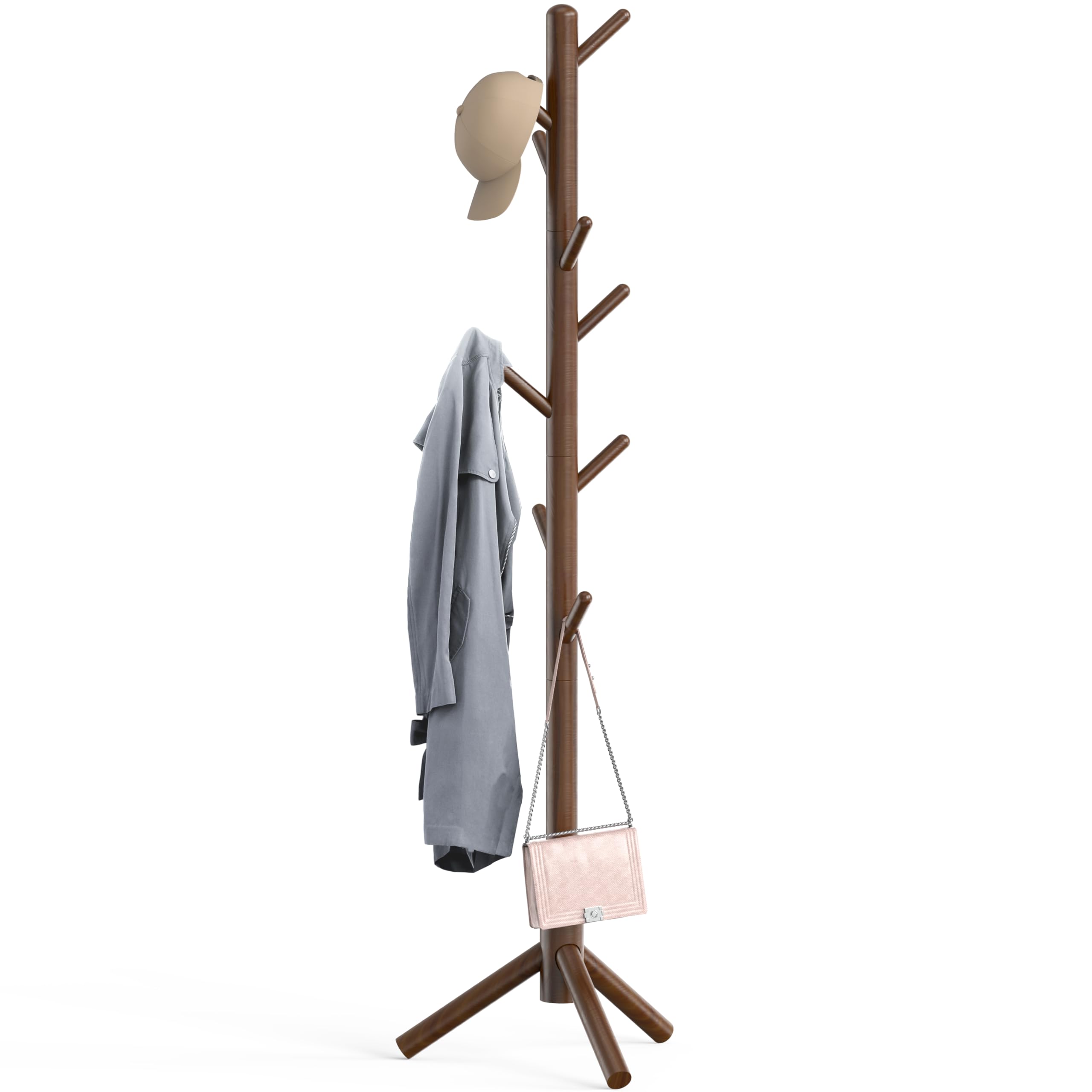 Simple Houseware coat rack stand with 9 hooks for organized entryway outerwear