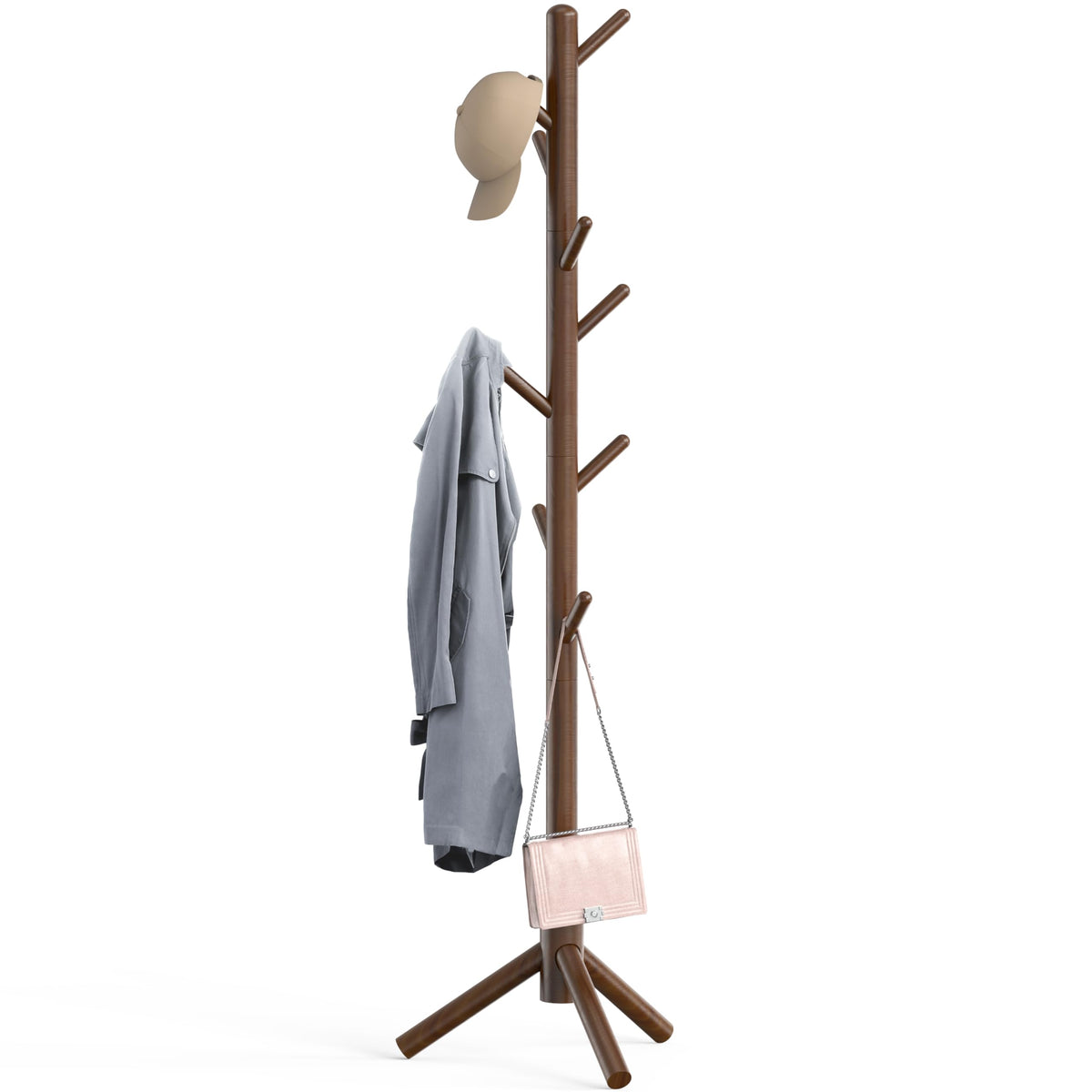 Simple Houseware coat rack stand with 9 hooks for organized entryway outerwear