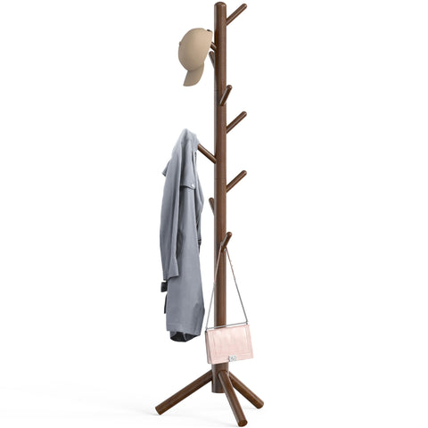 Simple Houseware coat rack stand with 9 hooks for organized entryway outerwear