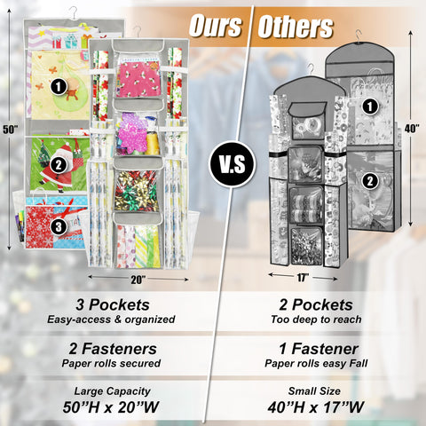 Simple Houseware wrap organizer 46-inch long for rolls up to 48 inches.