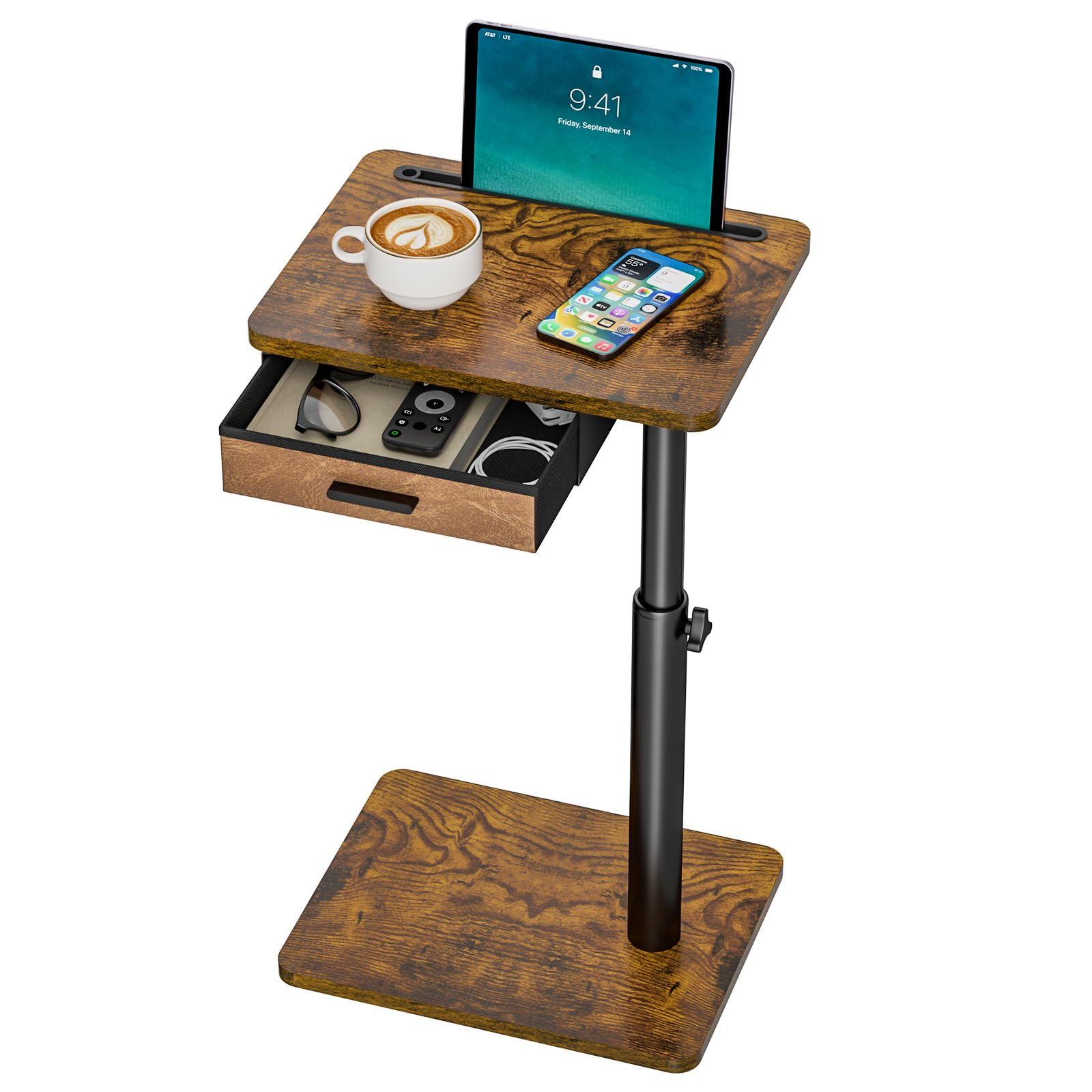 Simple Serenity TV Tray with drawer storage for remotes and cables