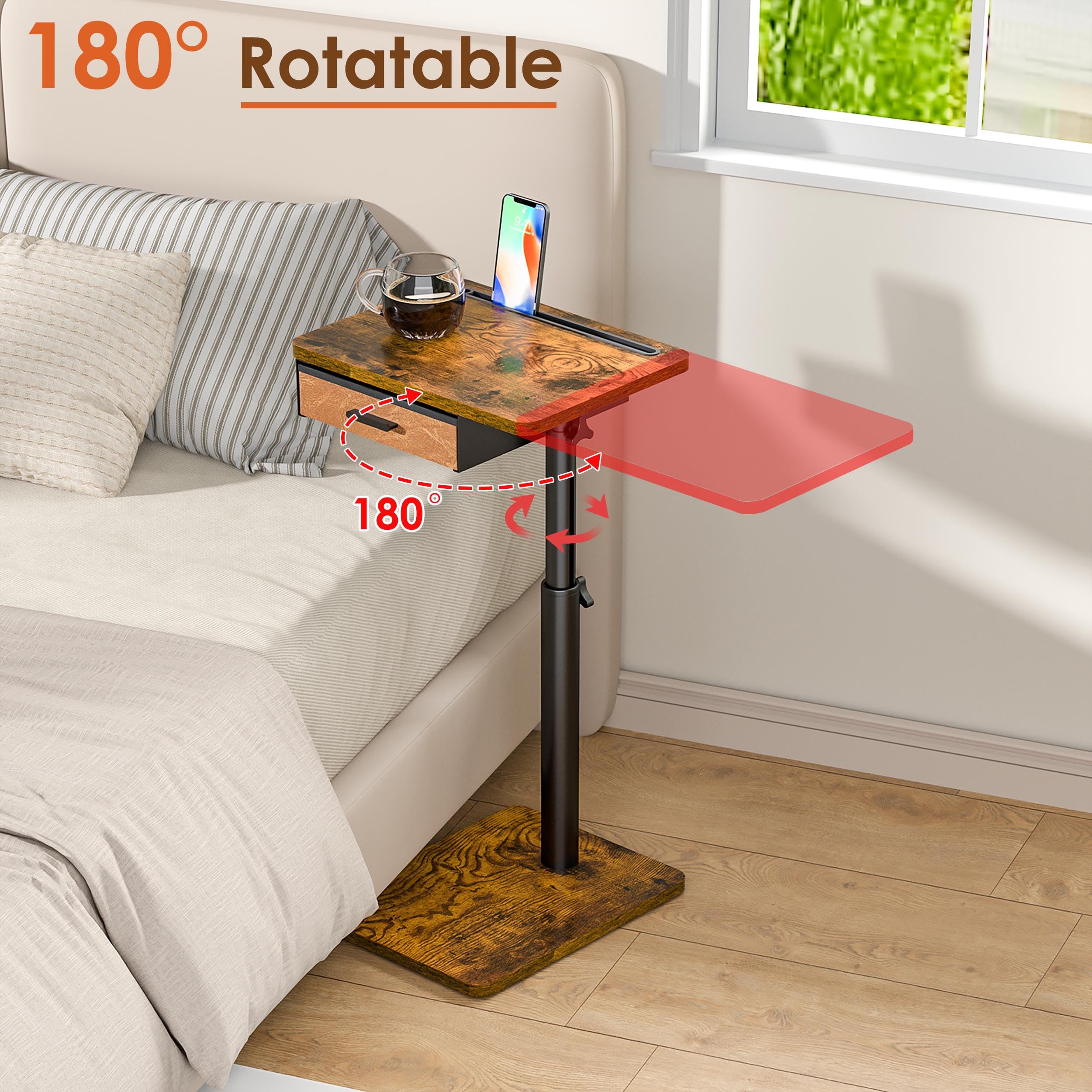 Simple Serenity height-adjustable tray for comfortable dining or laptop work