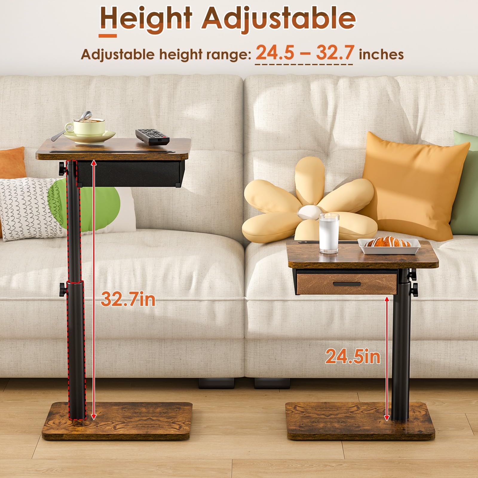 Simple Serenity TV Tray with swivel top for easy angle adjustment