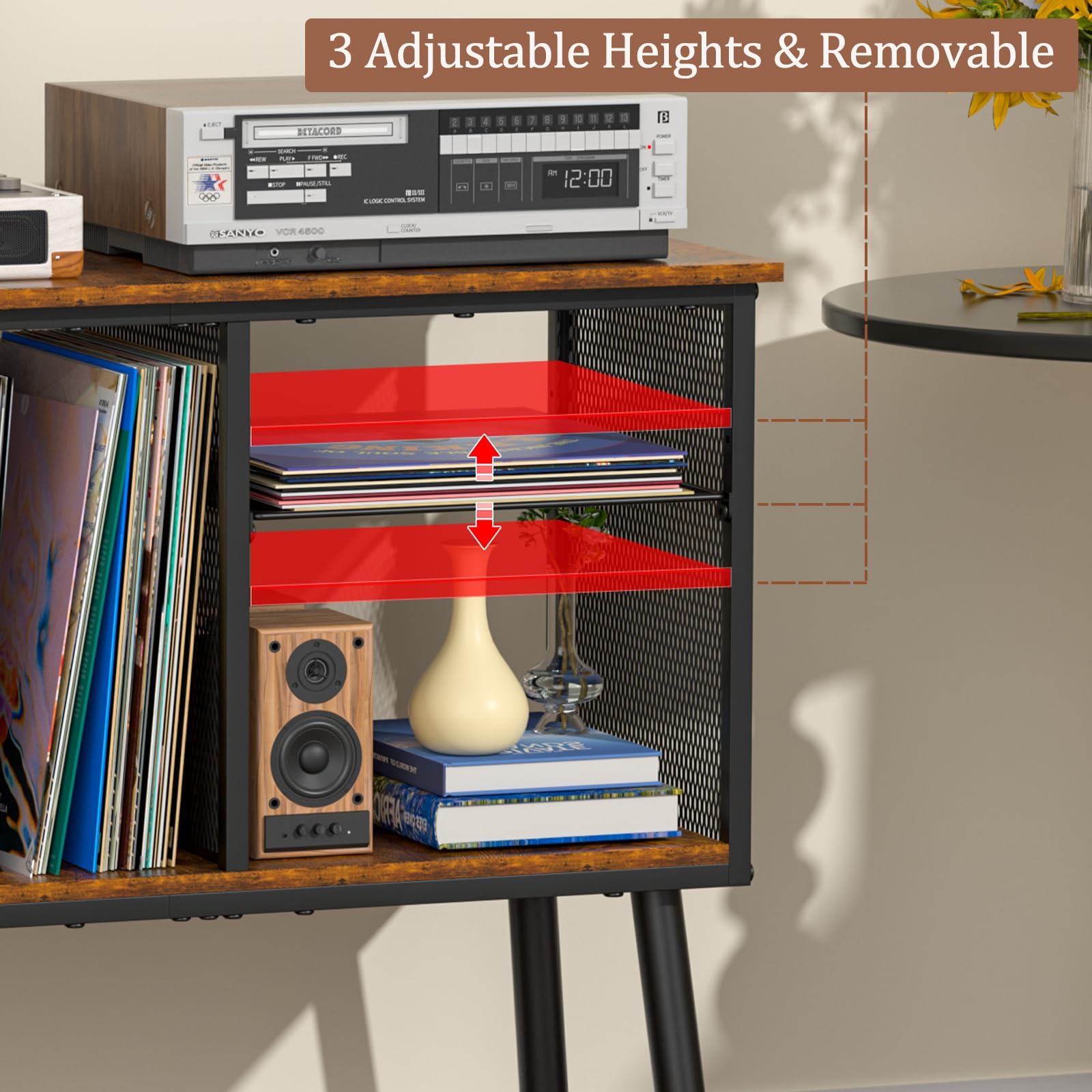 Simple Serenity vinyl-storage-3-compartment shows organized vinyl collection potential
