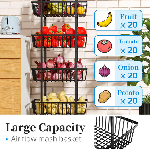 Simple Trending 4-tier storage cart in kitchen setup offering ample space.