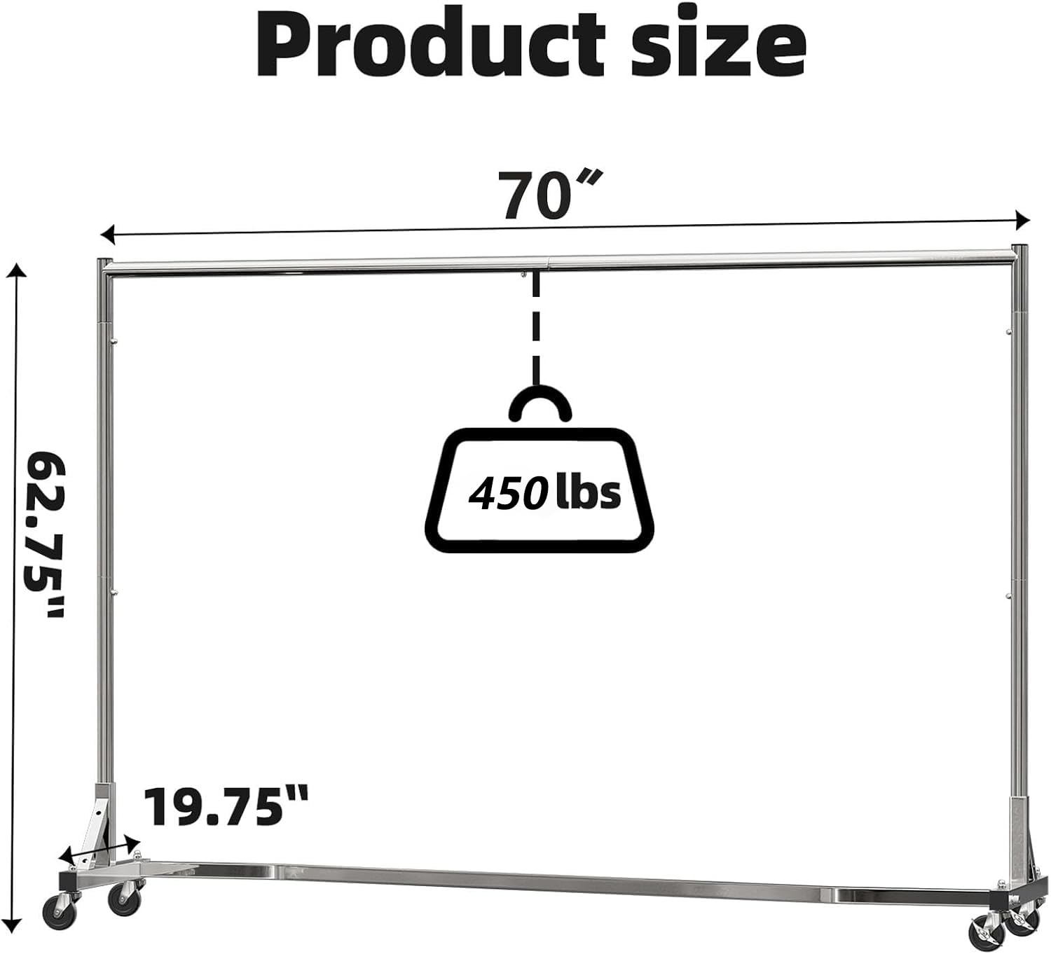 Simple Trending chrome finish garment rack for professional use
