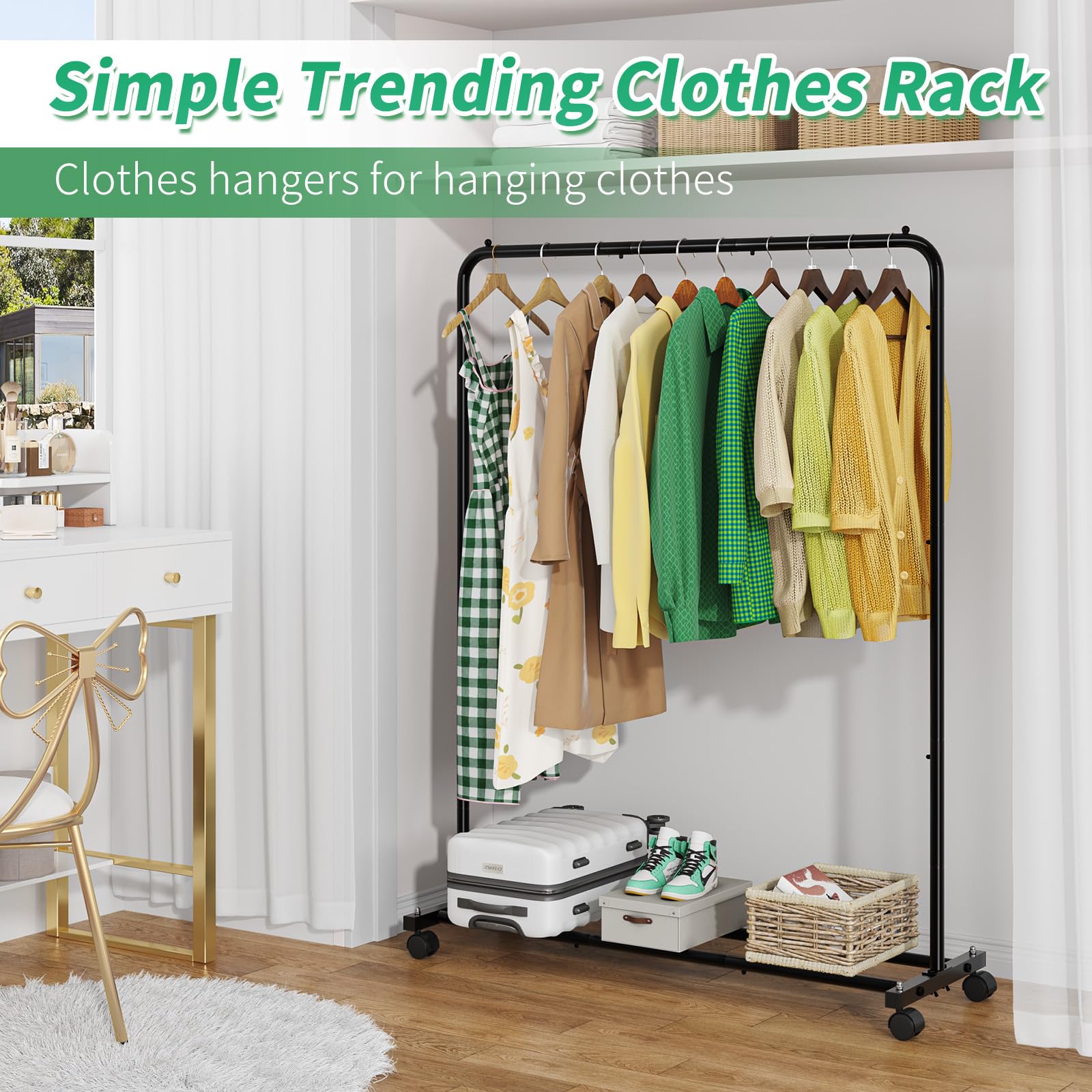 Simple Trending bedroom-ready rack helps declutter and optimize space.